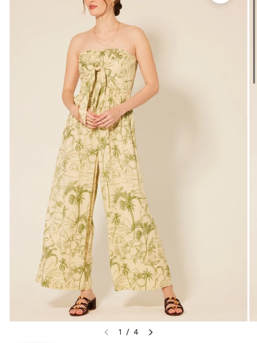 Patrons of Peace Hacienda Teal Tropical Strapless Jumpsuit - Picture 7 of 7